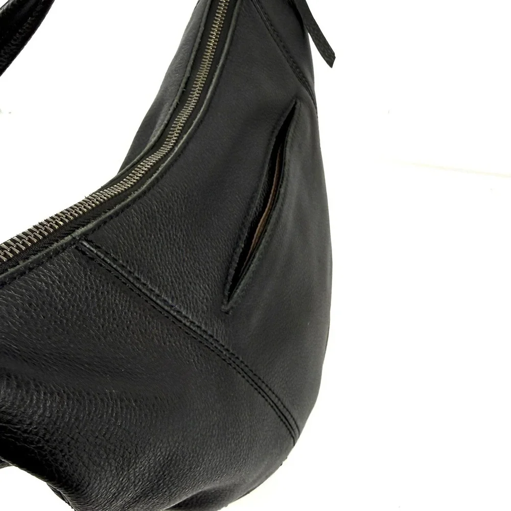 The Sak Sequoia Hobo Handbag Black Soft Leather Slouchy Handbag NO Charm